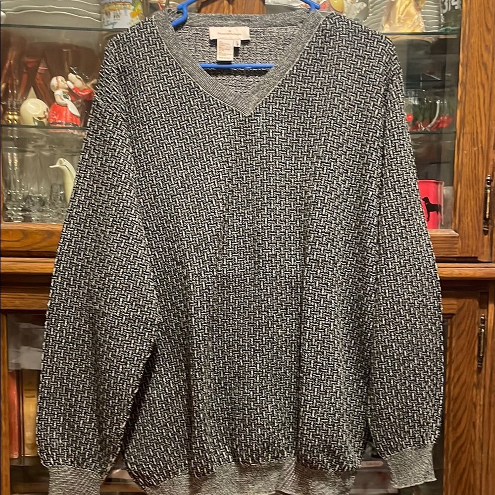 Vintage Ermenegildo Zegna Men's Swester Gray V-Neck Sweater (000409)